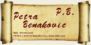 Petra Benaković vizit kartica